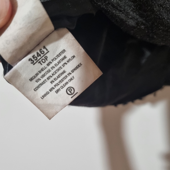 Harry Who Size 12 Black Satin Gold Sequin Animal Print blouse - Picture 6 of 6